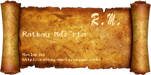 Ratkay Márta névjegykártya