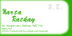 marta ratkay business card